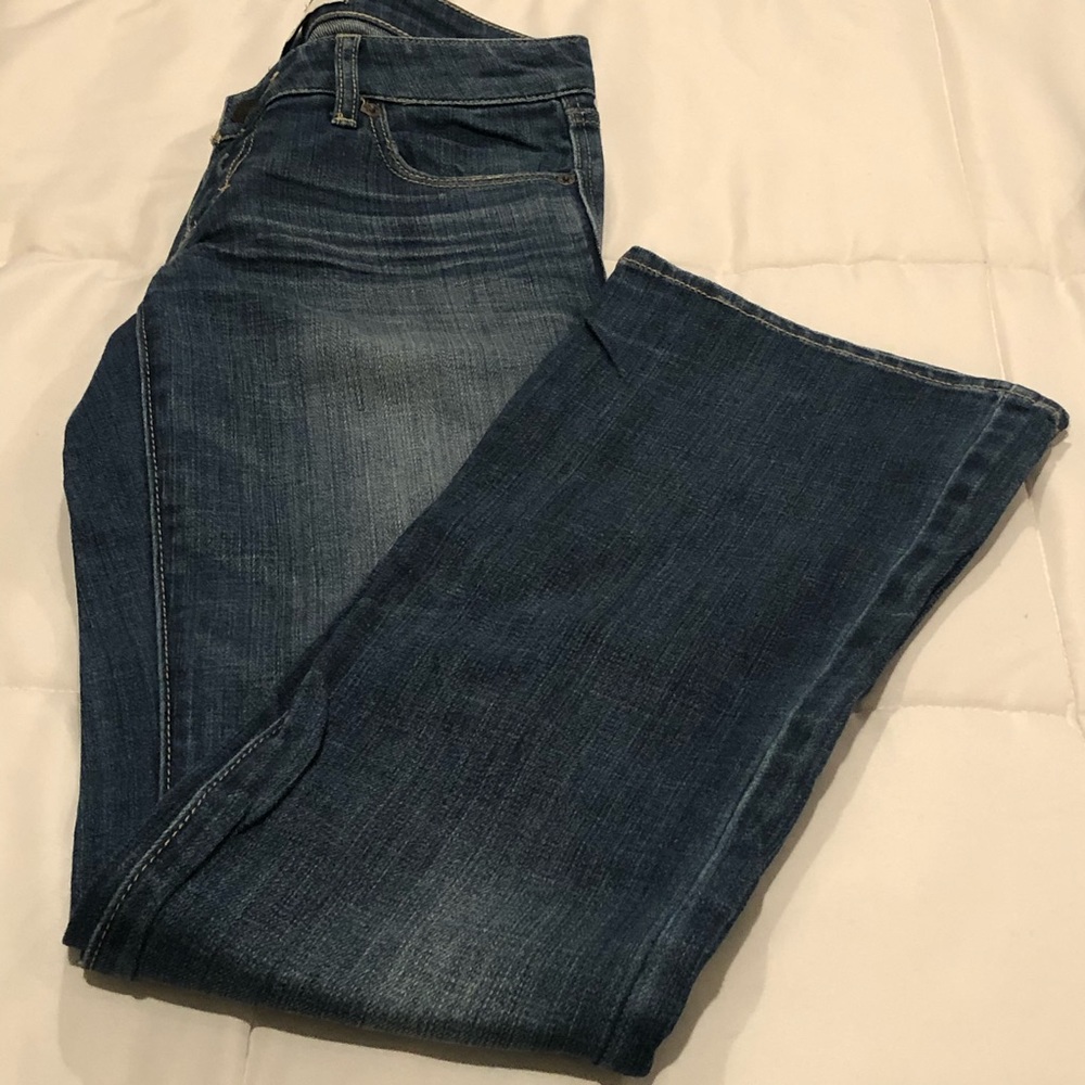 Abercrombie Womenâs Flared Blue Jeans đVintage Y2K EUC Size 00S - Picture 6 of 7